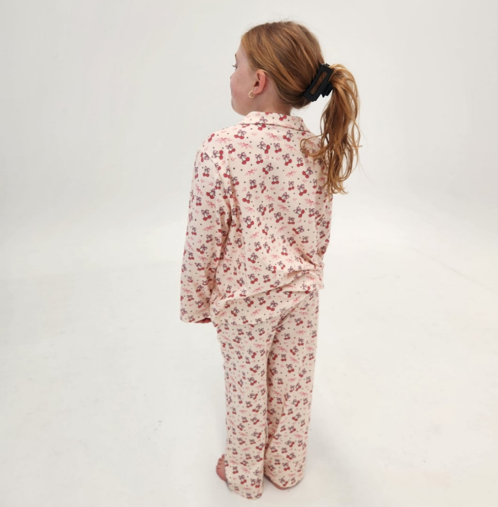Childrens Cotton Cherry Bow-tie Set