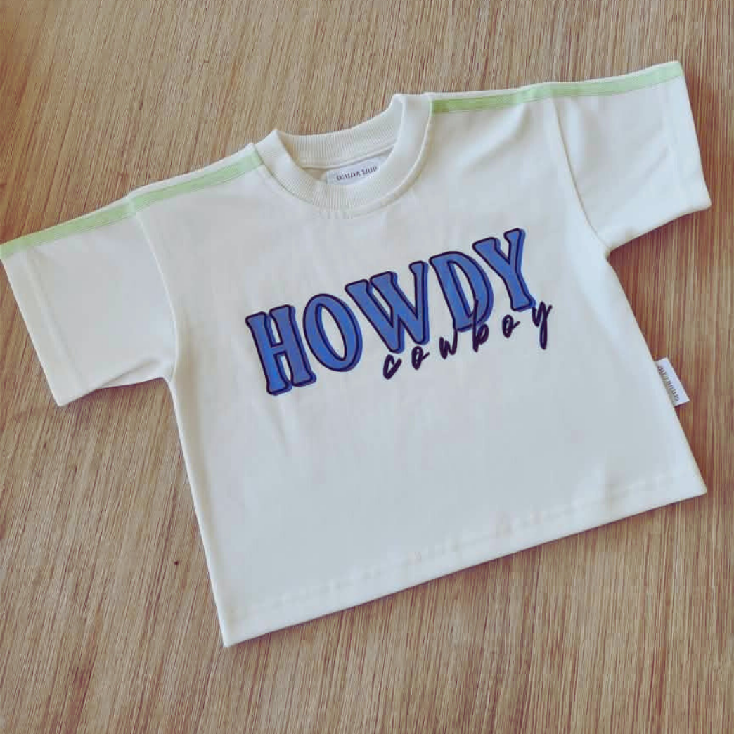 Howdy Cowboy Oversized Boys Tee