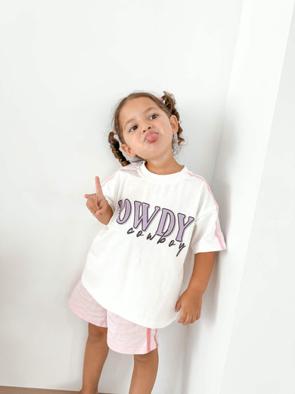 Howdy Cowboy Oversized Girls Tee