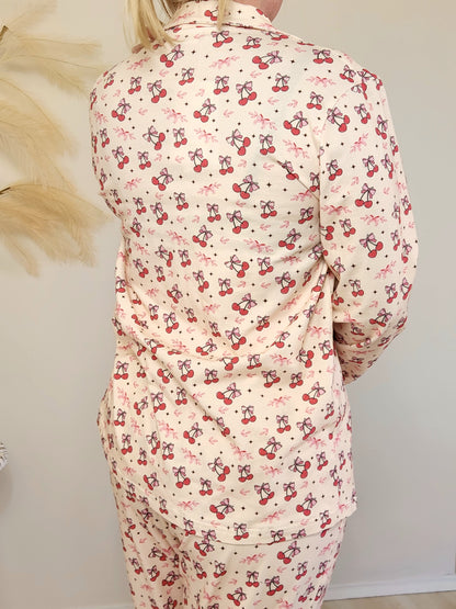 Adult Cotton Cherry Bow-tie Set