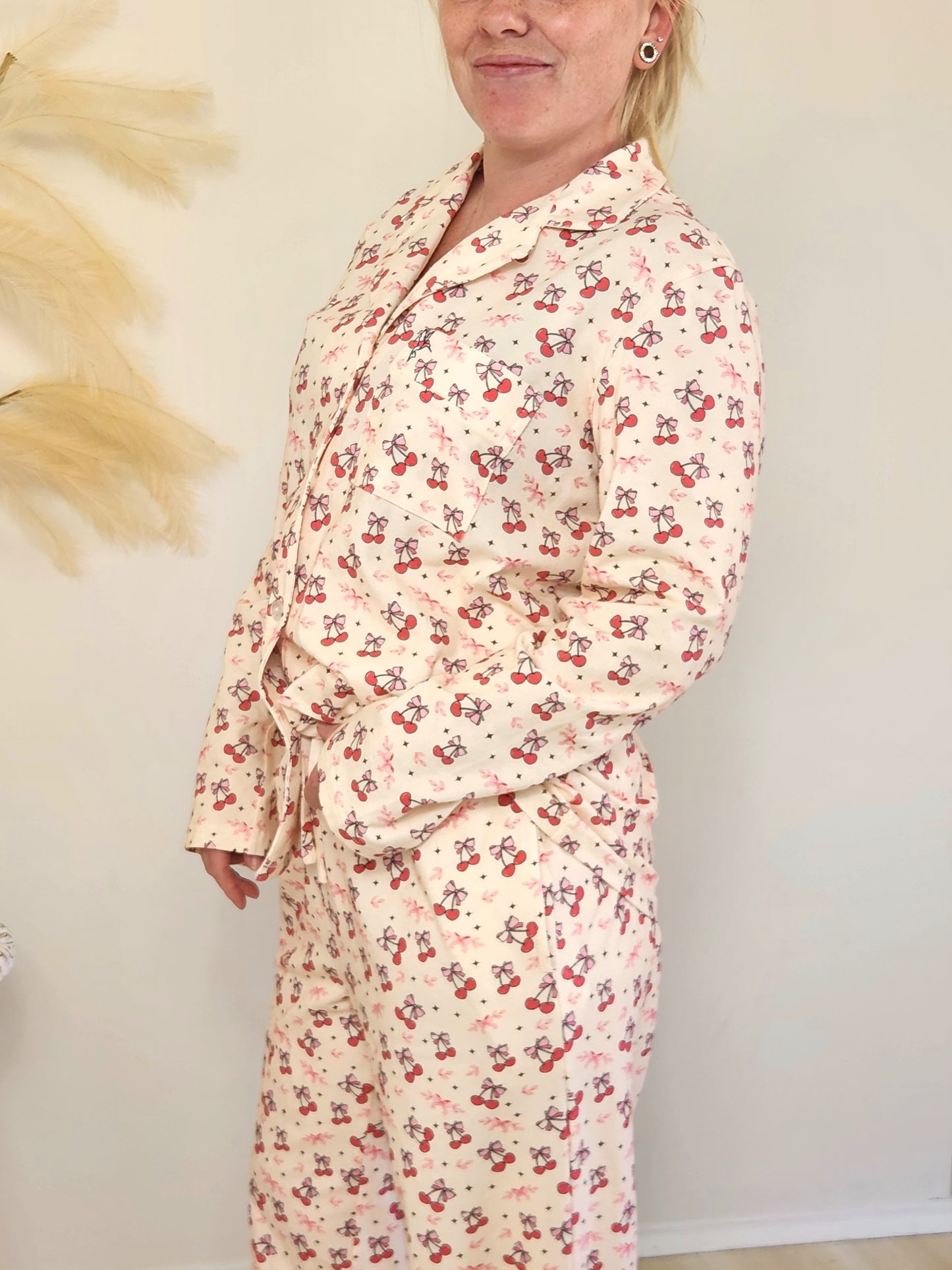 Adult Cotton Cherry Bow-tie Set